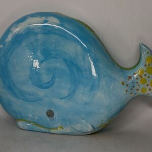 Studio pottery art‎ piece of a whale. Toothbrush holder or coin holder
